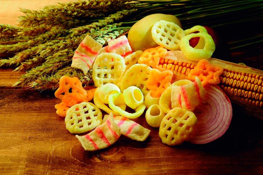 Snack cocktail para freír con espigas de trigo y maíz